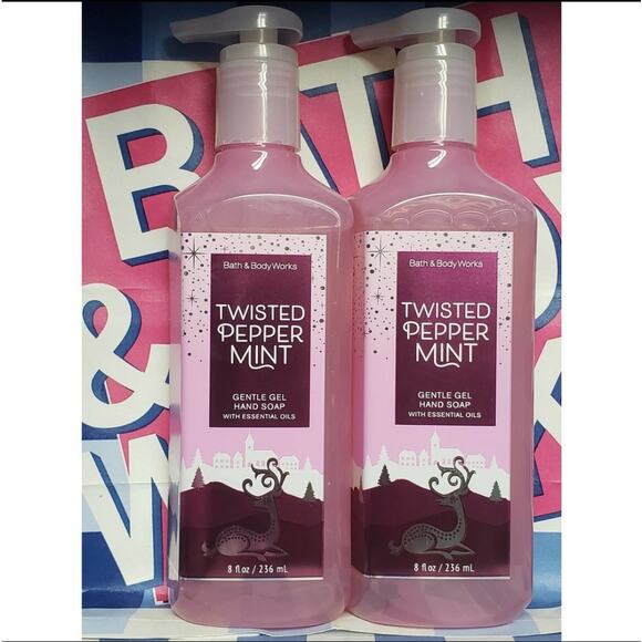 BBW Twisted Peppermint Gentle Gel Hand Soap 2 Pack - Picture 1 of 2